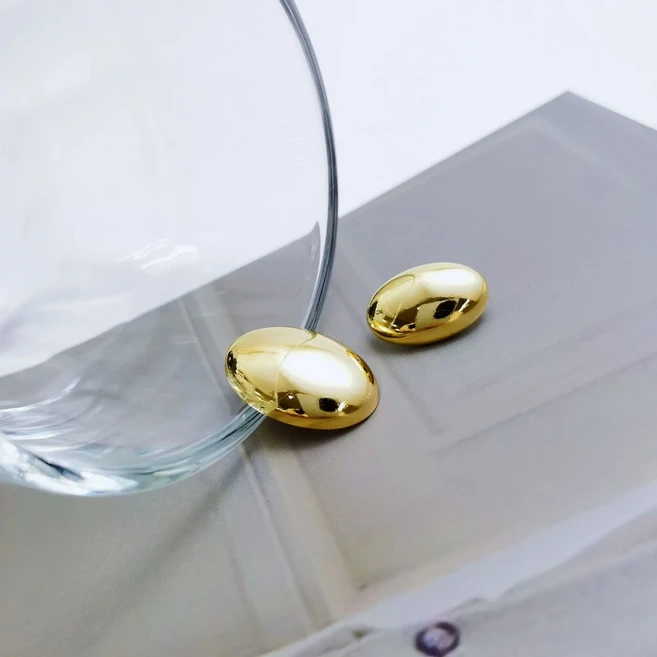 금속 부드러운 손 바느질 단추 심플한 남성 여성 버섯 타원형 금속 단추 로트당 6 개, [02] ML-2-261-2, [01] 18mm