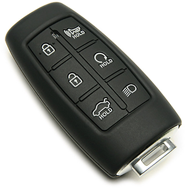 케인즈 KE-39. G80 GV80 G70 GV70 6버튼 스마트키 실리콘 케이스, 리얼블랙