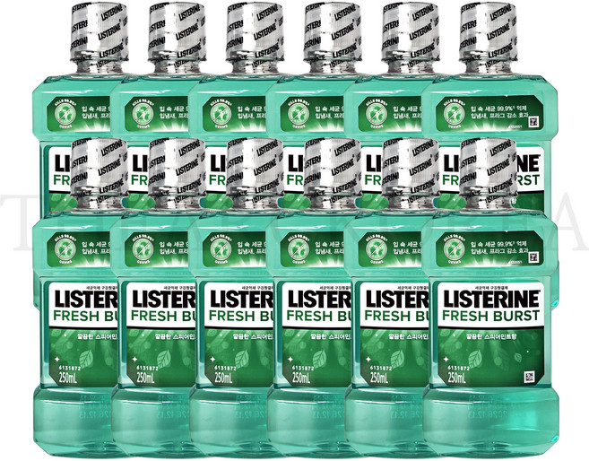 리스테린 후레쉬 버스트 구강청결제, 250ml, 12개