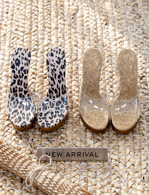 11cm 하이힐 투명 유리구두 가보시 뮬슬리퍼