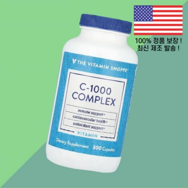 더 더비타민쇼피 C 1000 컴플렉스 300캡슐 The Vitamin Shoppe Complex 300 Capsules, 300정, 1 - 쿠팡