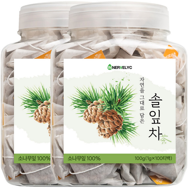 이너블릭 솔잎차 1500만 티백 판매 돌파 PLA 친환경 필터, 2개, 1g, 100개입