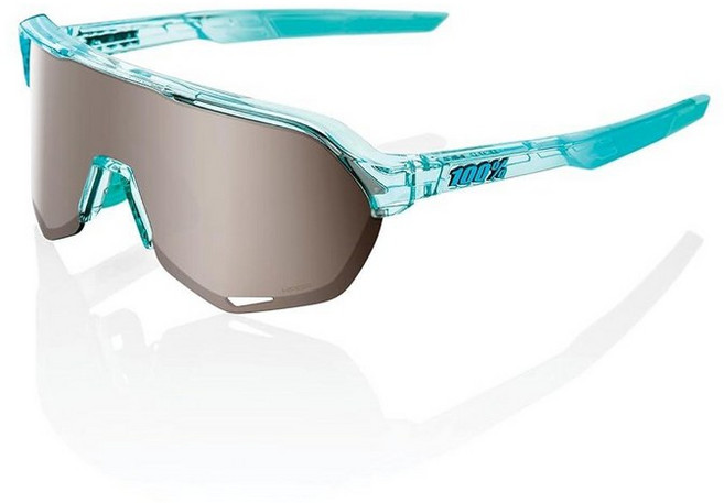 100% S2 스포츠 퍼포먼스 사이클링 선글라스 (매트 화이트 - 하이퍼 블루 멀티레이어 미러 렌즈), Polished Translucent Mint - Hi