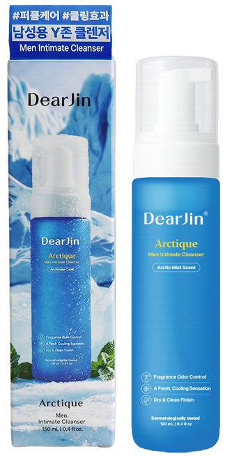 디어진 아티크 남성 청결제 와이존 퍼퓸 케어 민감 피부 사타구니 땀 냄새, 1개, 190ml