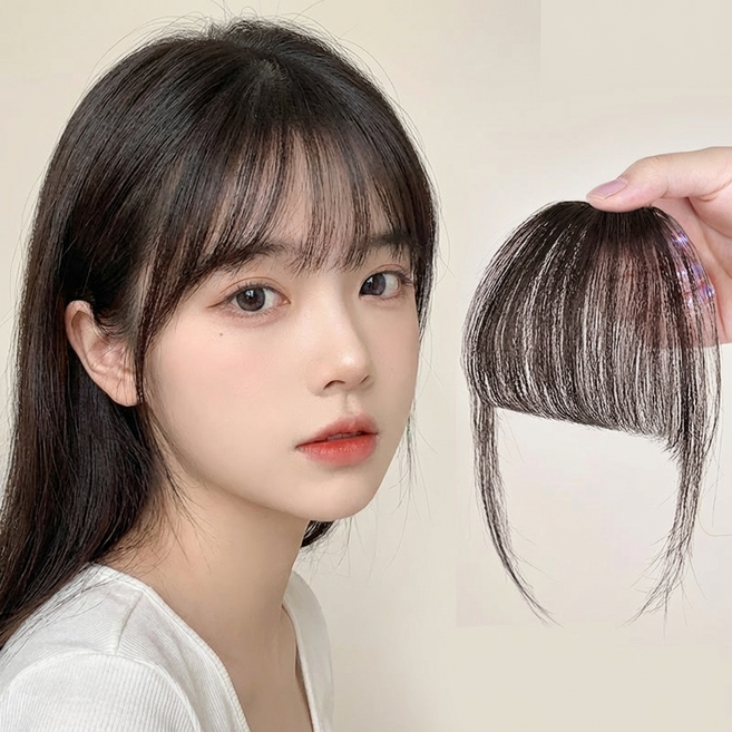 내꺼같은 앞머리가발 앞머리붙임머리 부분가발, 1개, 자연갈색