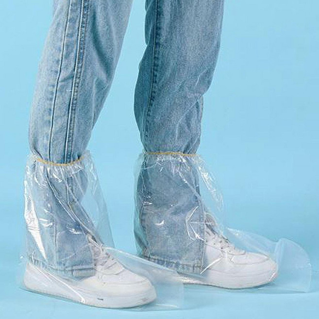 일회용 비닐 신발 방수 덮개 커버 우비 장화 레인슈즈, 20개, 투명 소형(30cmX39cm)