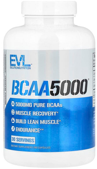 EVLution Nutrition BCAA5000® 캡슐 240정 EVL-90914, 1개, 1개