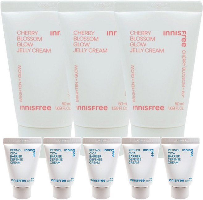 이니스프리 왕벚꽃 글로우 젤리 크림 50mL 3개+(장벽크림10mlx5개 증정), 1개