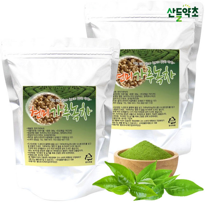 산들약초 경남 하동 현미녹차가루 분말 300g, 2팩