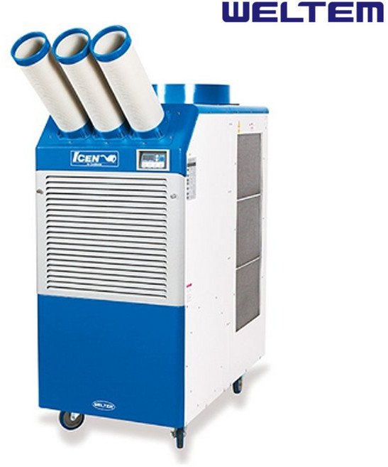 웰템 산업용 업소용 공업용 이동식에어컨 공장 창고 배수펌프 기본 장착형 코끼리 에어컨, 3구 (60평형/WPC-15003)