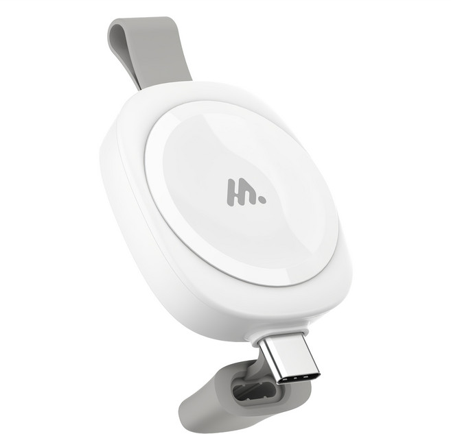 밸류엠 휴대용 C타입 스마트워치 도킹형 충전기, 화이트, 1개