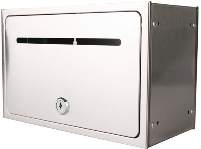 아이젠테크 올 스텐 우편함 모던 라인 미니 벽걸이 우체통 다용도 스텐박스, 1개, 실버