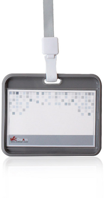 빅드림 6025 실키 사원증 ID 목걸이 명찰 이름표 (가로) 그레이 3개입 (세트), 단품, 단품