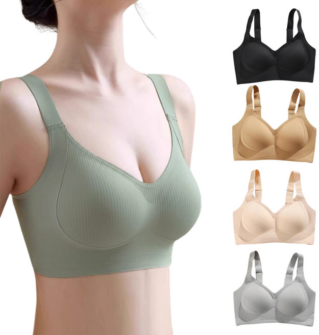 寬肩帶提拉上托內衣 無鋼圈無痕裸感內衣 舒適集中防下垂
