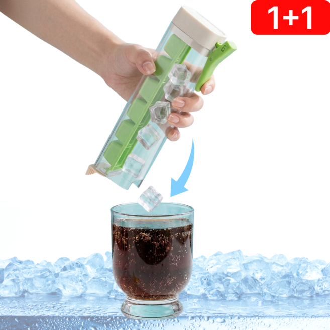 토리움 원터치 6칸 얼음샷건 누르면 간편하게 얼음 추출 한잔에 딱맞는 얼음트레이, 2개, 그린