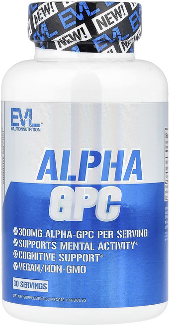 고급유명브랜드 EVLution Nutrition 알파-GPC 베지 캡슐 60정(캡슐 1정당 300mg) 건강챙기세요, 300MG, 60정