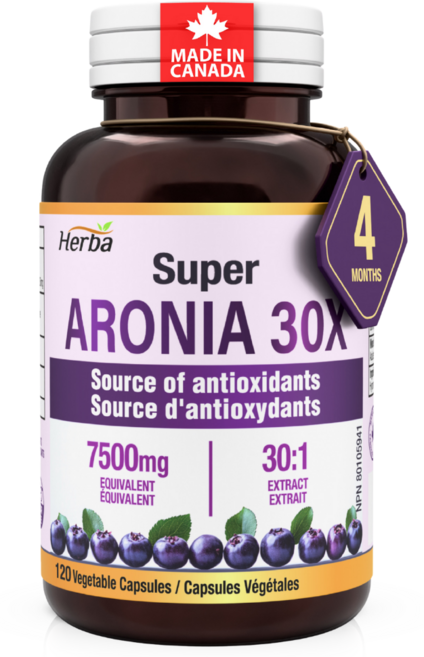 아로니아정 7500mg 120식물성캡슐 30배 농축 고함량 아로니아 캡슐 안토시아닌 허바 캐나다, 120, 1개