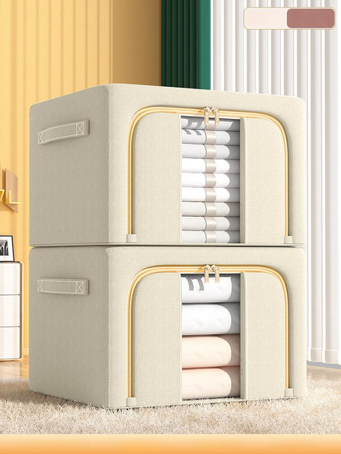 대형 거실 패브릭 의류 수납함 투명창 이불 옷장, 24 (길이 40x너비 30x높이 20cm), 1개