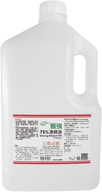 醫強75%酒精液(桶裝), 1桶, 4L
