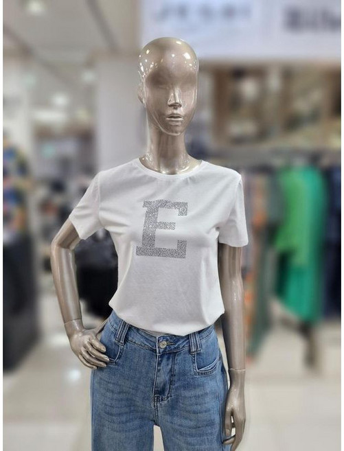 제시뉴욕 큐빅 E로고 얆은 면 티셔츠 DEM5TZ2560TZ 2867063