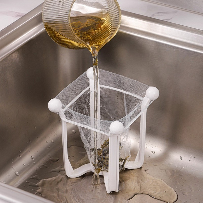 씨티엔 다용도 음식물 거치대 쓰레기통 거름망, 1개, 화이트