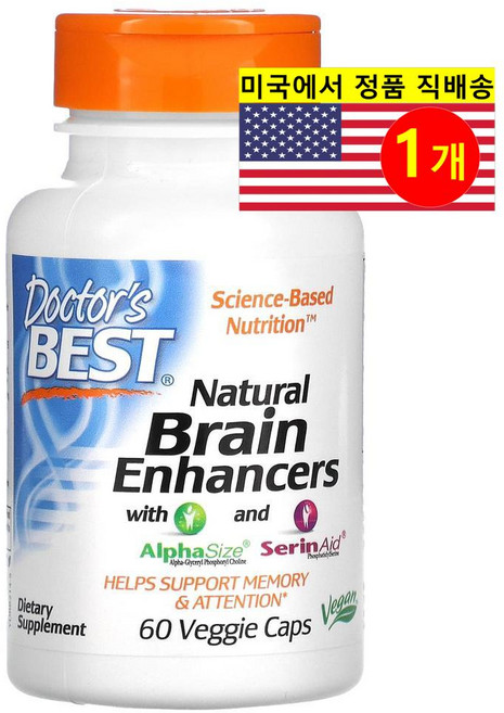 Doctor's Best Natural Brain Enhancers 브레인 인핸서 60정, 1개