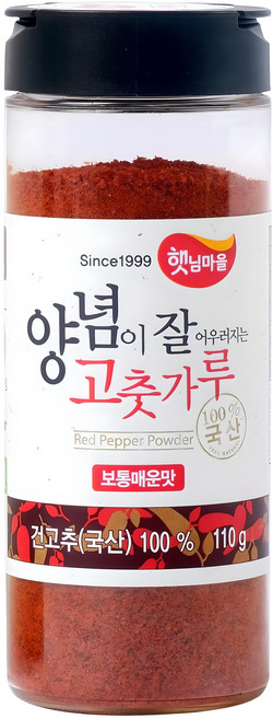 햇님마을 양념이 잘 어우러지는 국산 고춧가루 보통매운맛, 110g, 1개
