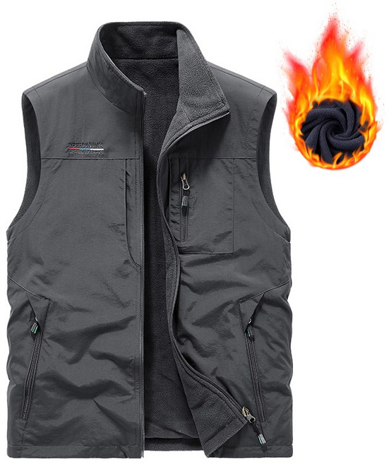 冬季立領男士保暖加絨馬甲背心 潮流寬鬆雙面穿