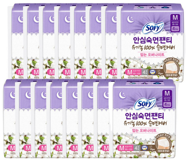 쏘피 안심숙면팬티 M 4P x 16개(1BOX), 중형, 4개입, 16박스
