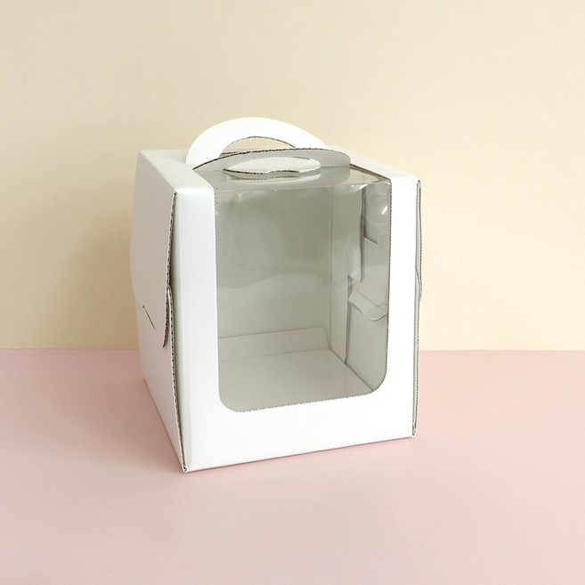 프리미엄 미니케익 창 2단상자 17cm, 50개, 화이트