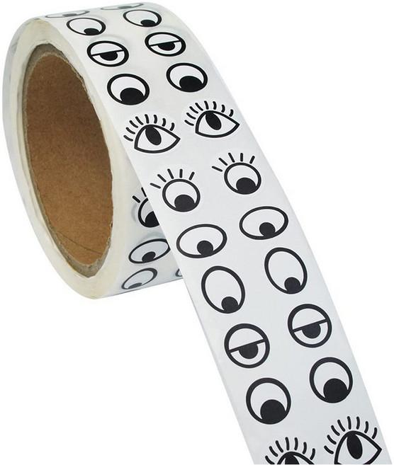 눈알 스티커 롤 눈모양 DIY 얼굴꾸미기, 1개, 중형