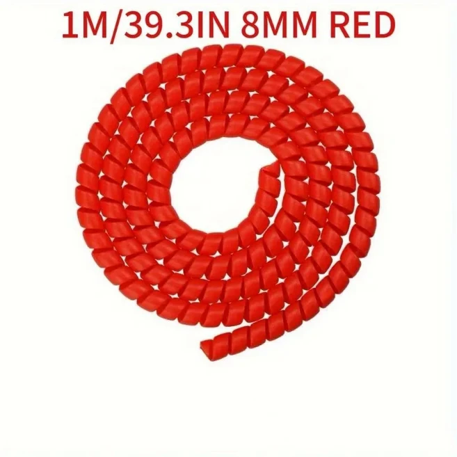스쿠터 나선형 케이블 와이어 랩 플라스틱 코드 보호기 나선형 브레이크 라인 랩, 01 Red