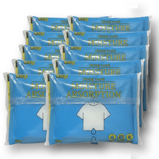 피키 대용량 옷걸이형 습기제거제 제습제, 10개, 250g