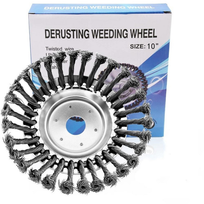 업그레이드 10 인치 잡초 브러시 커터 잔디 깎는 기계 범용 트리머 스틸 와이어 정원, 10 Inch Trimmer Head, 1개