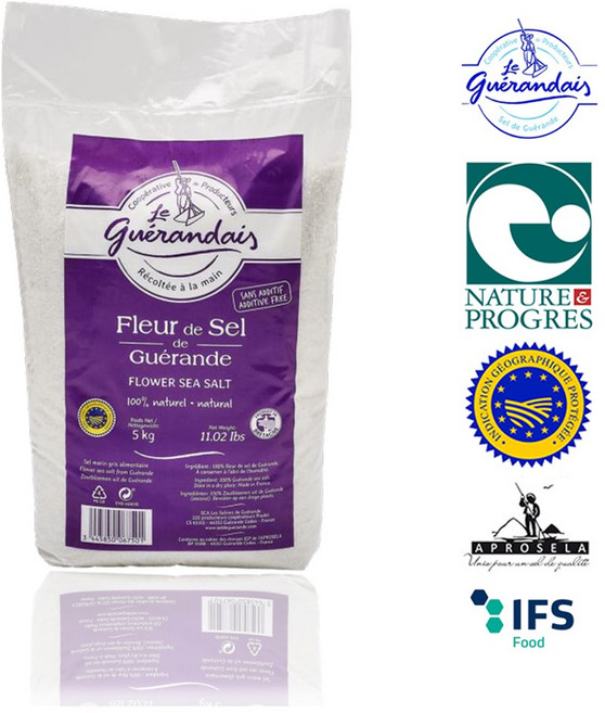 르게랑데 게랑드 플뢰르 드 셀 토판 천일염 폴리백, 5kg, 1개