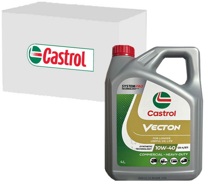 캐스트롤 벡톤 10W40 4Lx 4개 1박스 16L DPF 유로6 고성능 화물차 중장비 합성 디젤 엔진오일 리무라 R5 CK-4 E11