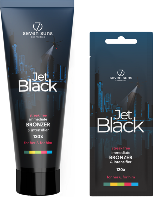 7Suns 제트블랙 120X 브론저 태닝로션 인스턴트 딜레이드 발색 수분케어 타투보호, 1개, 250ml