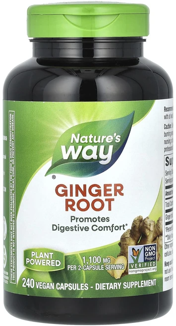 Nature's Way 생강 뿌리 1100mg 베지 캡슐 240정(캡슐당 550mg), NaturesWay생강뿌리1100mg베지캡슐240정캡슐 - 쿠팡