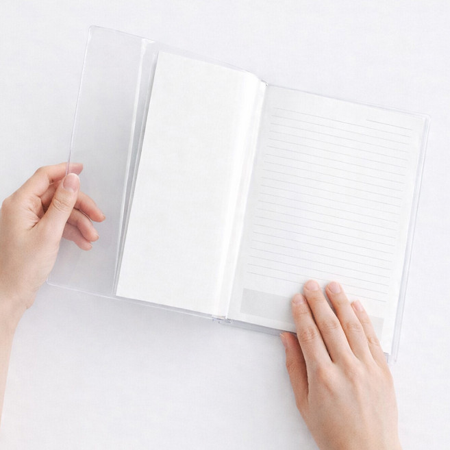 A5 넉넉한 크기 PVC 커버 다이어리 북커버 표지, 1개, 투명