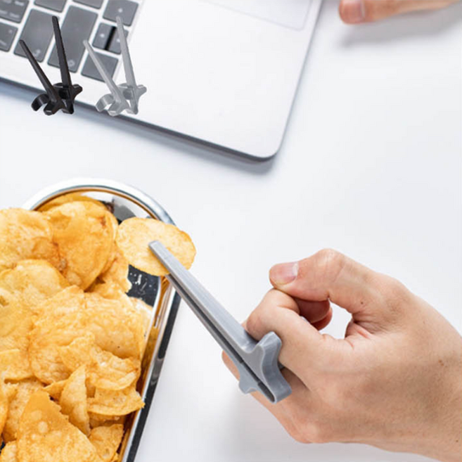 2컬러 게이밍 젓가락 과자 학생 직장인 독서용 야외 소풍 스낵 핑거 스틱, 1개, 상세페이지 참조, 그레이