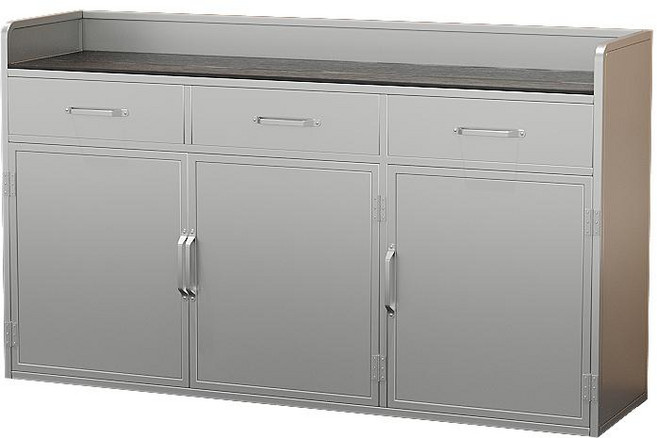 커피 반납 수납장 탕비실 사무실 셀프바 리턴바 음료, 실버 150x40x90cm