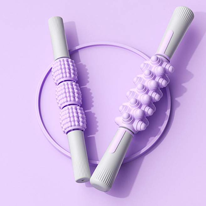 근막이완 만능 머슬 마사지스틱 세트 롤러 마사지기 종아리 전신, 퍼플(M11+M12), 1세트