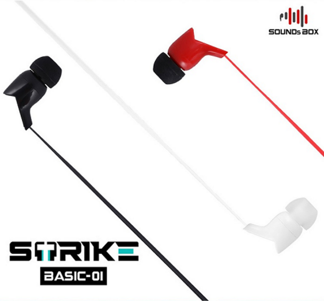 뉴욕마켓 유선 이어폰 마이크가능 칼국수 핸드폰 게임 이어폰 3개 스트라이크 Basic-01, Basic-01 3개, 레드