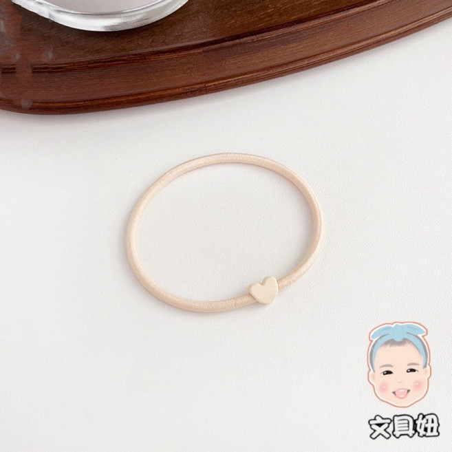 愛心造型 高彈力 3mm 黑色髮圈 無接縫 髮圈 綁頭髮 高彈力 耐用 髮飾 橡皮筋【文具妞】