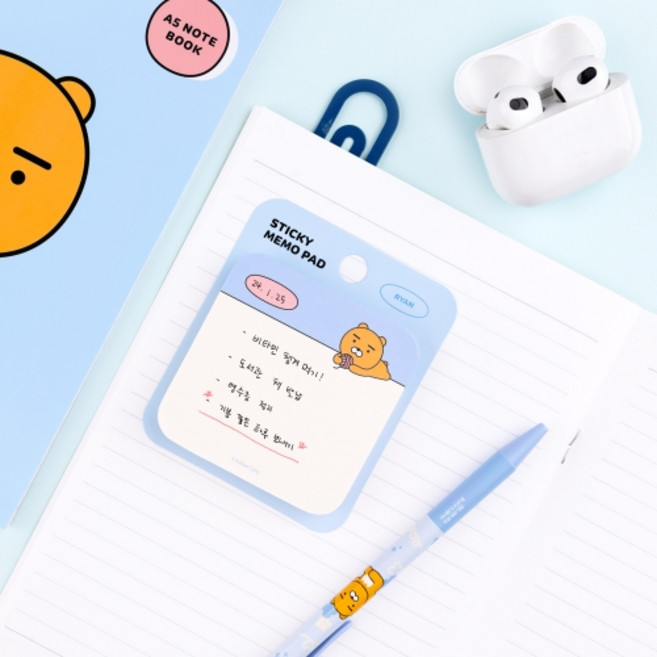 카카오프렌즈 리틀프렌즈 라운드 점착메모지, 리틀 라이언, 12개