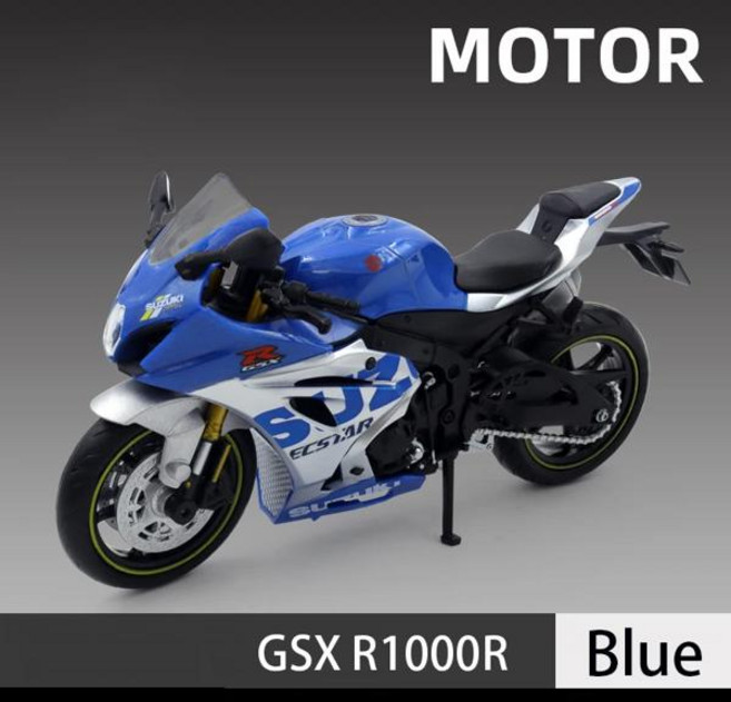 112 스즈키 GSX-R1000R L7 합금 다이 캐스팅 오토바이 모델 장난감 자동차 컬렉션 Autobike Shork-Absorber 오프로드 Autocycle 장난감 선물, 02 Blue