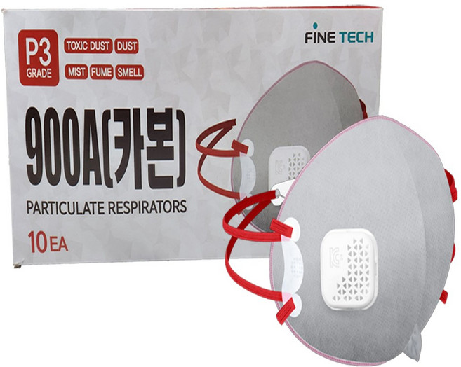 특급 방진마스크 파인텍 900A 카본 냄새제거 분진 안면부여과식, 회색, 6세트