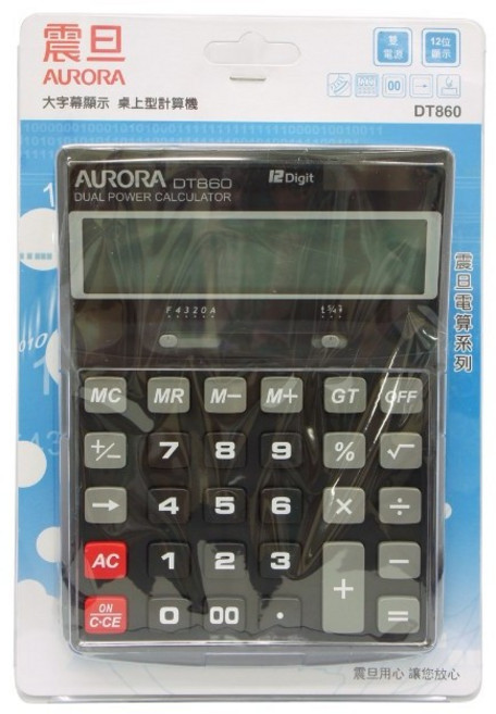 富福里 震旦 專業 12位 大字幕顯示 桌上型 計算機 DT860 (尺寸180x135x39mm) 銀行專用, 1個