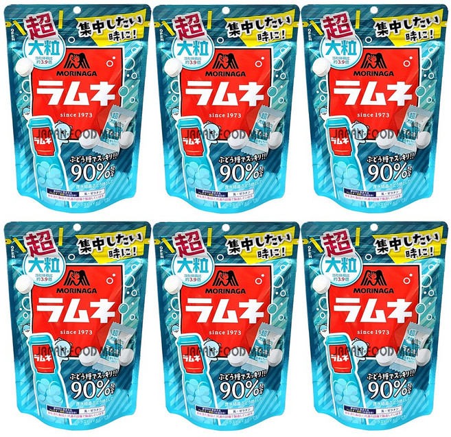 모리나가 라무네 포도당캔디 (파우치), 6개, 60g