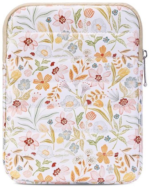 Clezolraa 17.8cm(6-7인치) 퍼피 슬리브 케이스 17.8cm(7인치) 킨들 페이퍼화이트 12세대/컬러소프트 2024 17.3cm(6.8인치) 11세대 15., 베이지 플로랄